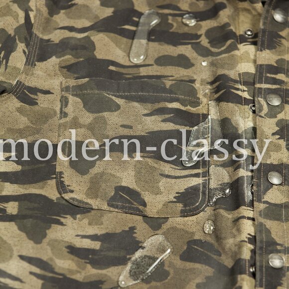 Carhartt RUGGED FLEX® Tin Cloth Canvas Fleece-Lined Snap-Front Camo Jac RP $300 - Picture 10 of 10